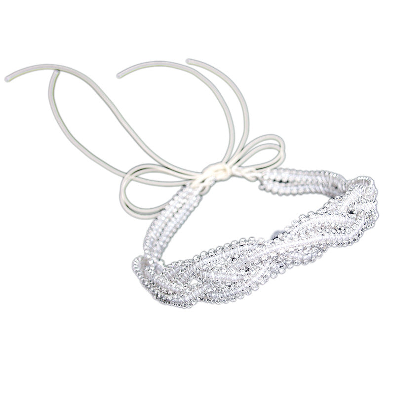 Handmade Beaded Bridal Hairband Wide Headband Wedding Accessories
