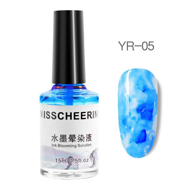 Watercolor Nail Polish Gel Varnish Set - Gradient Marble Art, Multiple Colors