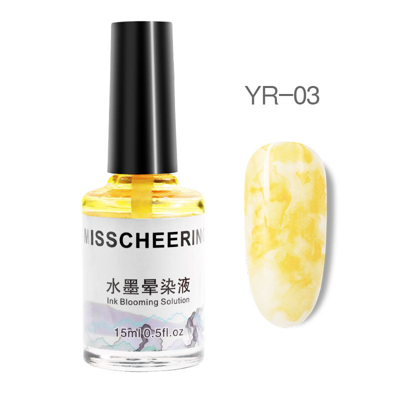 Watercolor Nail Polish Gel Varnish Set - Gradient Marble Art, Multiple Colors