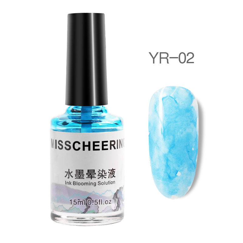 Watercolor Nail Polish Gel Varnish Set - Gradient Marble Art, Multiple Colors