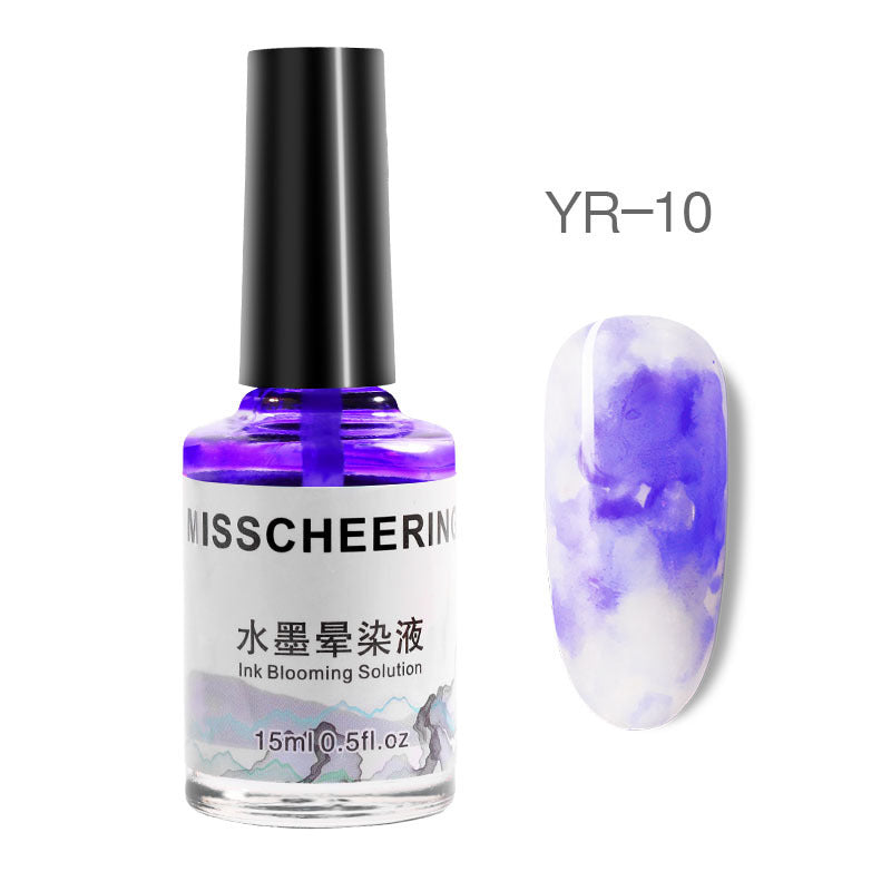 Watercolor Nail Polish Gel Varnish Set - Gradient Marble Art, Multiple Colors