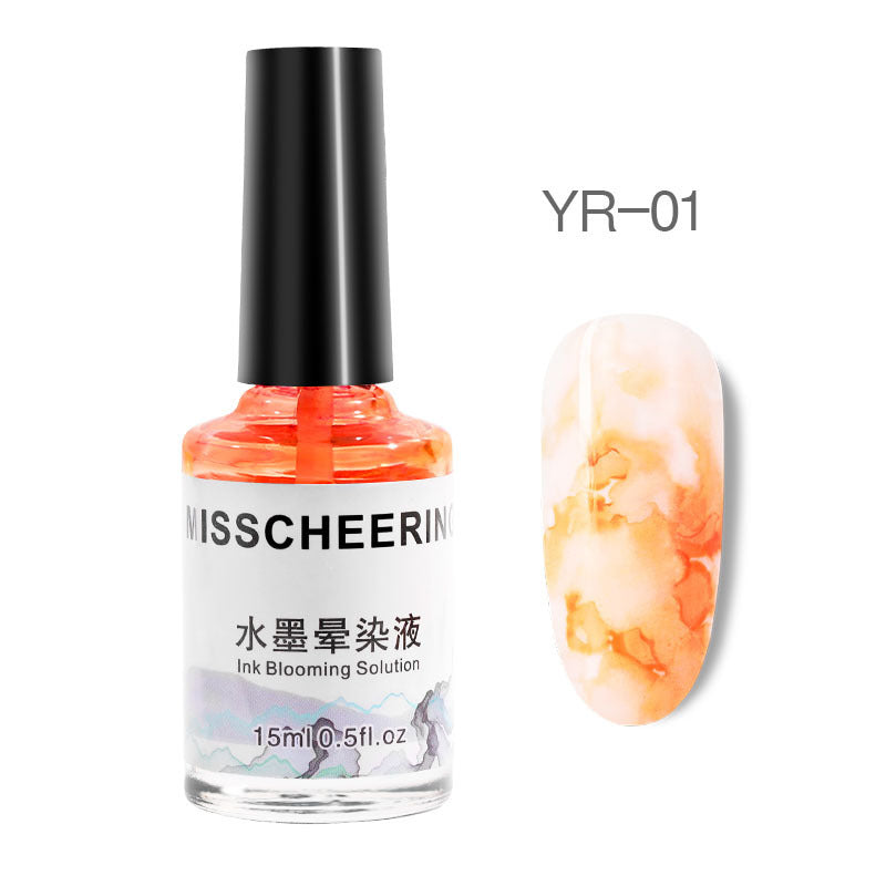 Watercolor Nail Polish Gel Varnish Set - Gradient Marble Art, Multiple Colors
