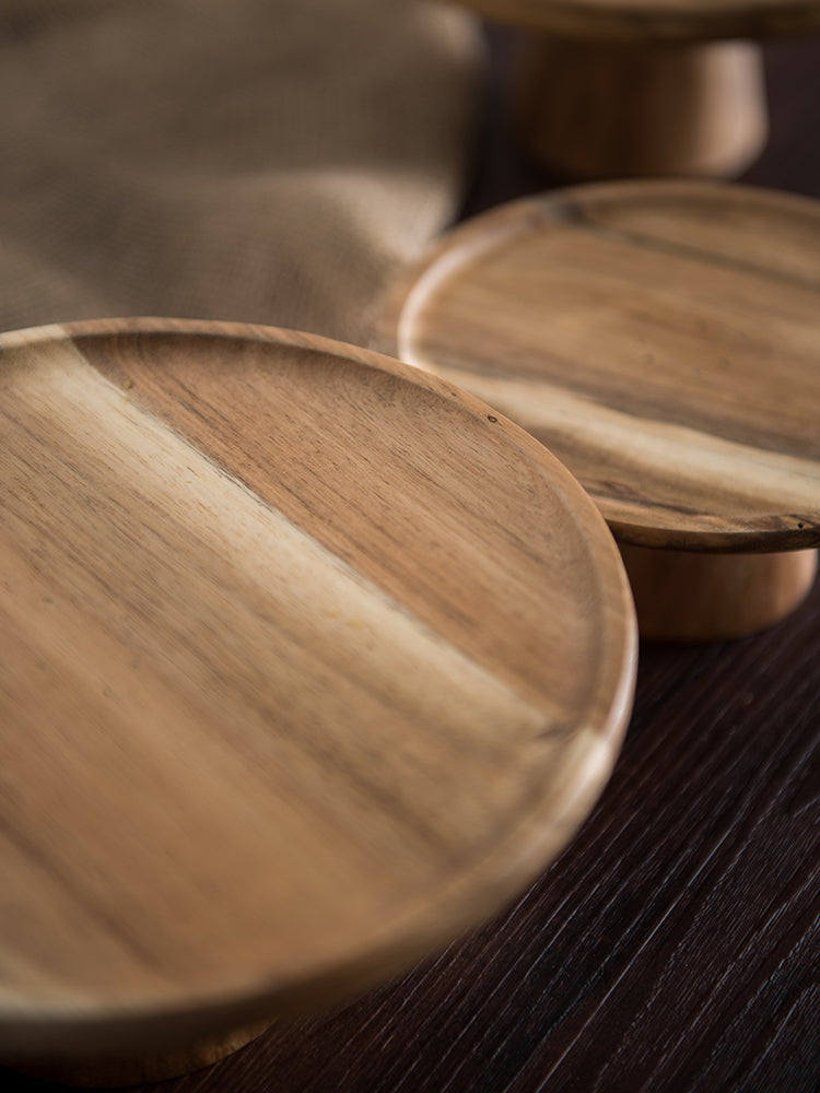 Japanese-Style Wooden Fruit Serving Tray - Small & Large Options