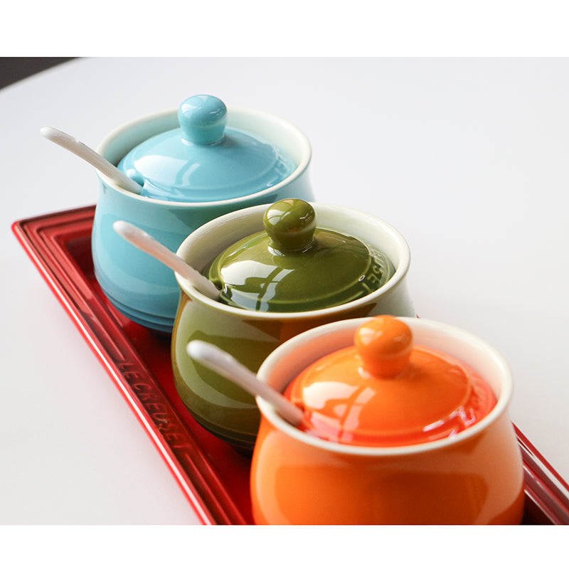 Salt & Spice Jar Set - Colorful Kitchen Seasoning Containers with Covers