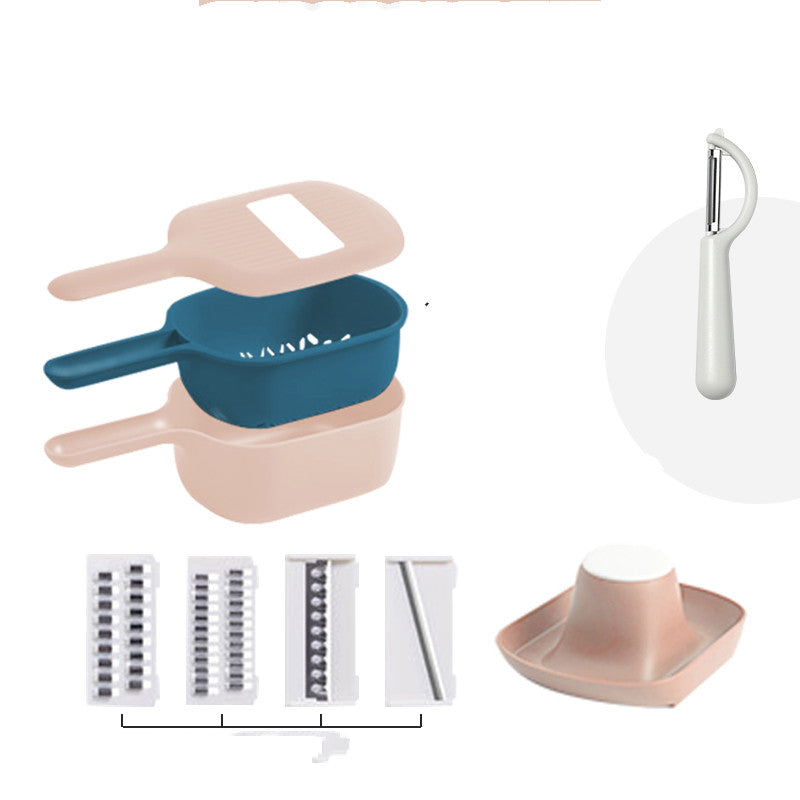 Multi-Function Vegetable Slicer and Food Processor for Kitchen - Pink Set