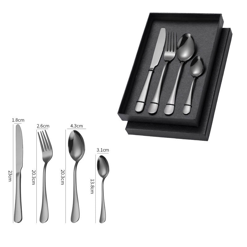 Stainless Steel Western Tableware Set - Knife Fork Spoon with Gift Box