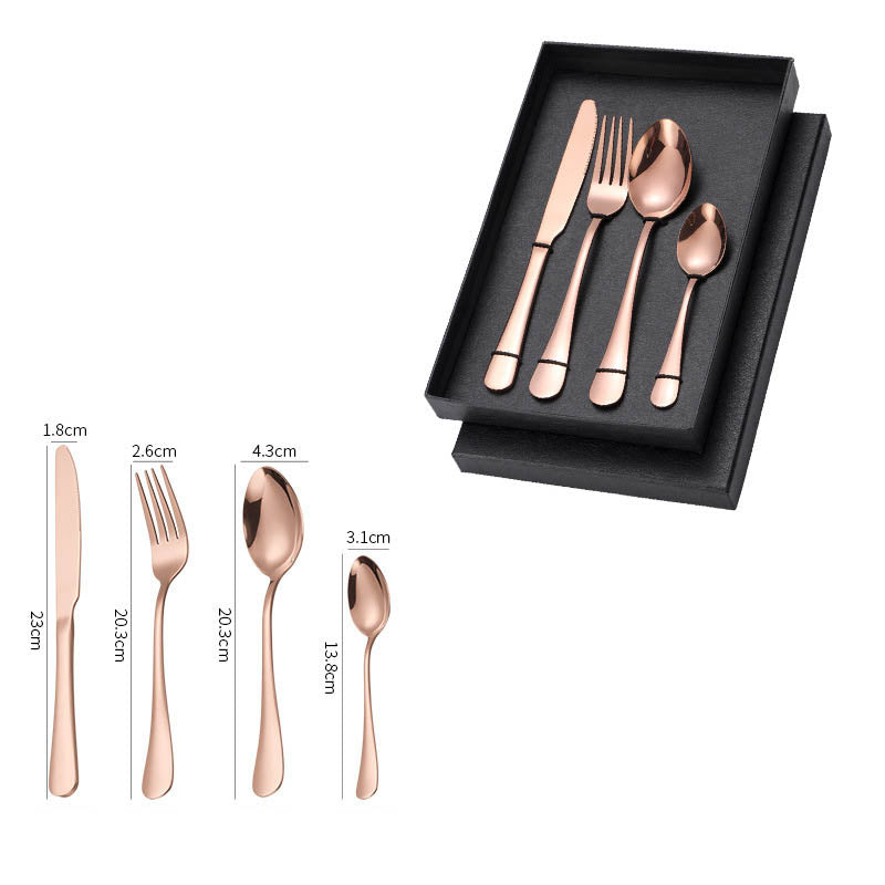 Stainless Steel Western Tableware Set - Knife Fork Spoon with Gift Box