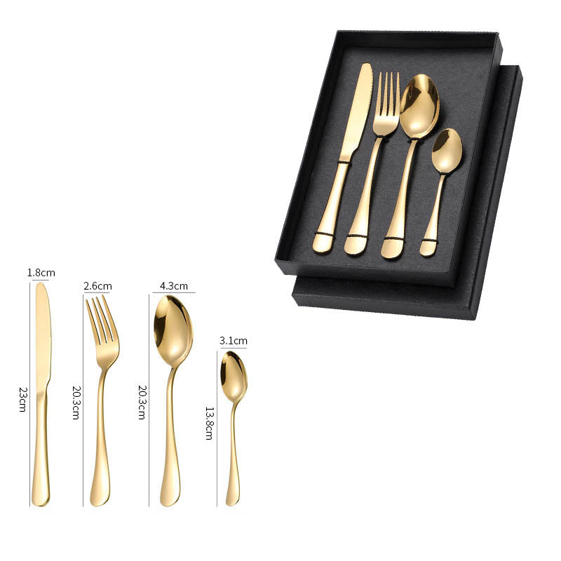 Stainless Steel Western Tableware Set - Knife Fork Spoon with Gift Box