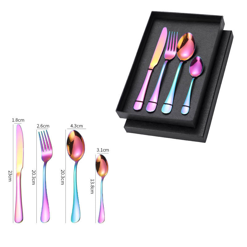 Stainless Steel Western Tableware Set - Knife Fork Spoon with Gift Box