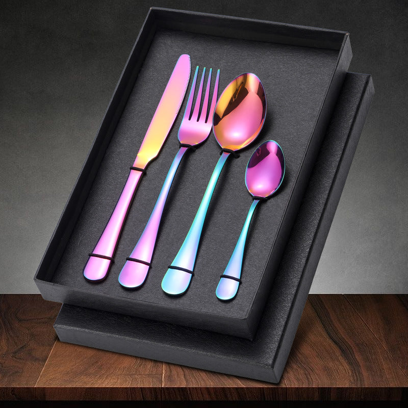 Stainless Steel Western Tableware Set - Knife Fork Spoon with Gift Box