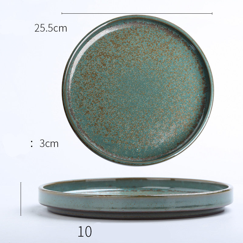 Japanese-Style Handmade Ceramic Soup Plate Set - Various Sizes, Retro Kitchenware