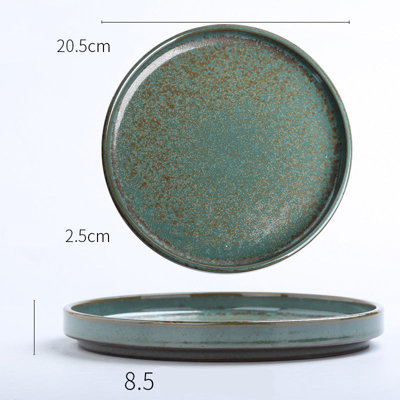 Japanese-Style Handmade Ceramic Soup Plate Set - Various Sizes, Retro Kitchenware
