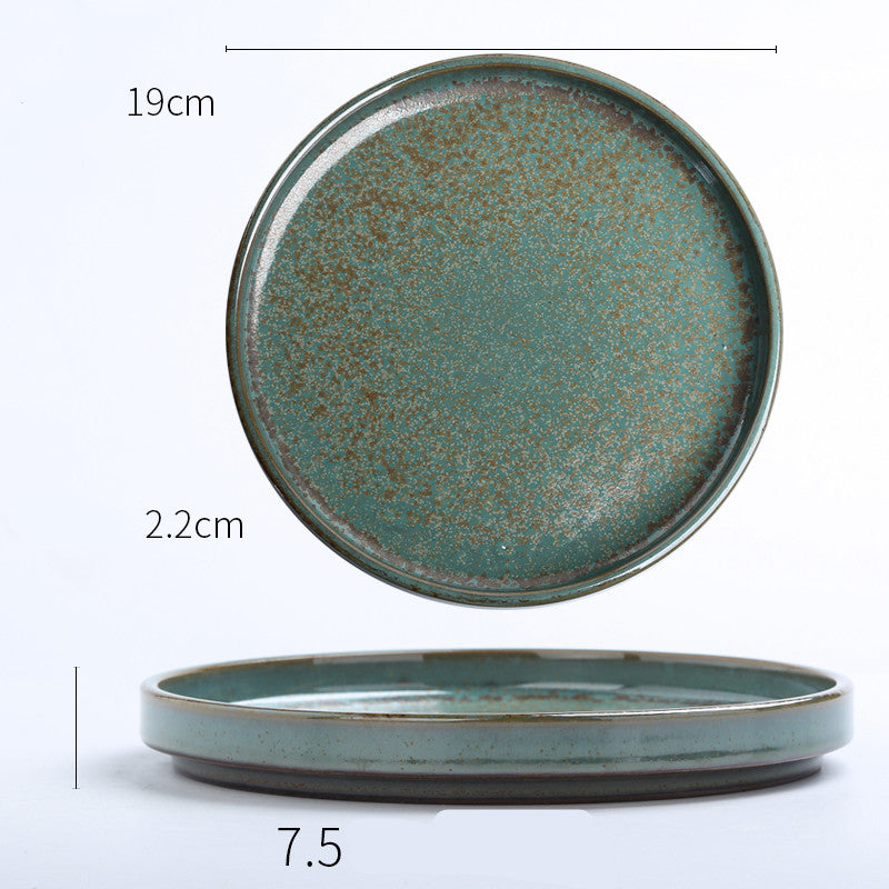 Japanese-Style Handmade Ceramic Soup Plate Set - Various Sizes, Retro Kitchenware