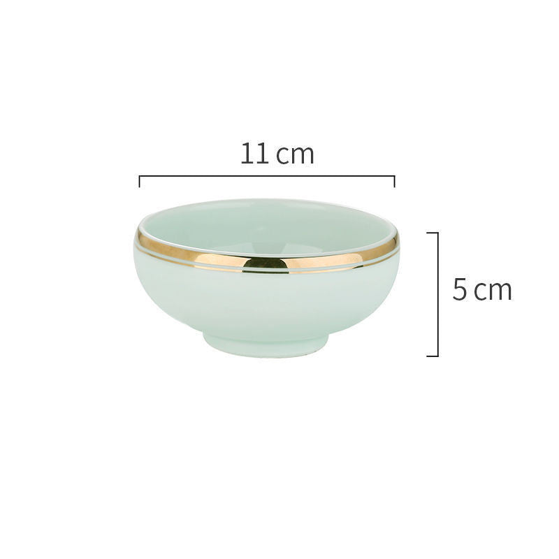 Ceramic Rice Bowl Set - Drum-Shaped Dinnerware for Kitchen & Home