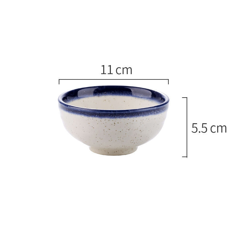 Ceramic Rice Bowl Set - Drum-Shaped Dinnerware for Kitchen & Home