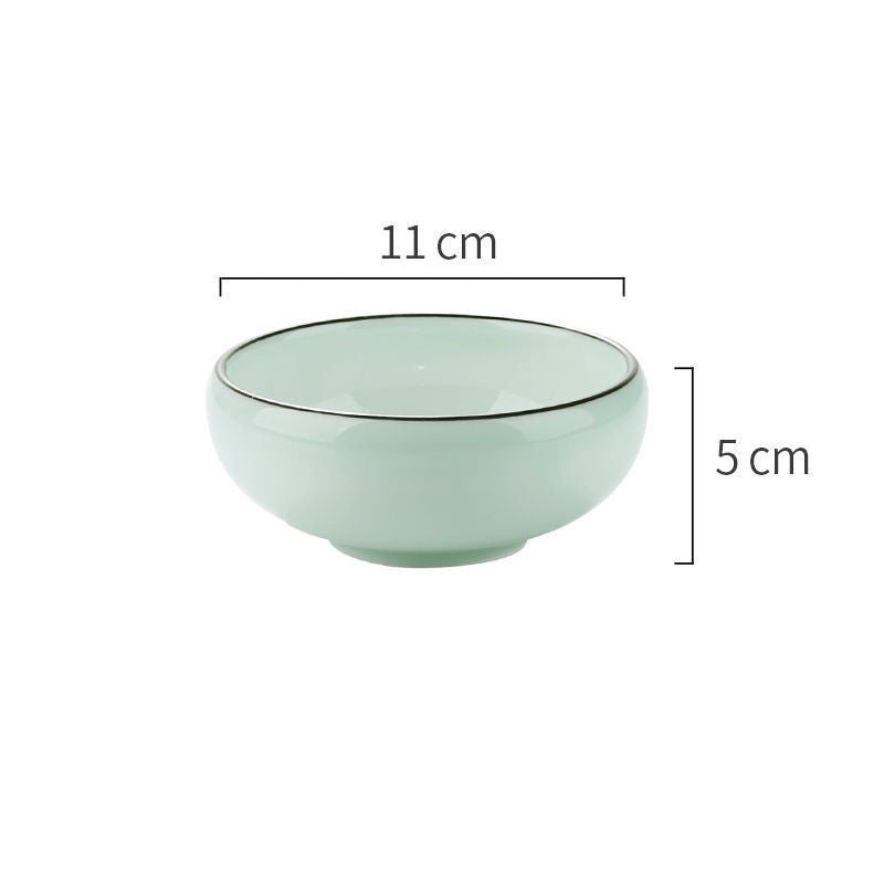 Ceramic Rice Bowl Set - Drum-Shaped Dinnerware for Kitchen & Home