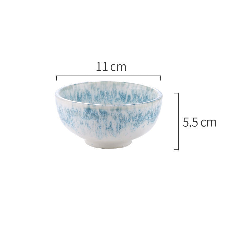 Ceramic Rice Bowl Set - Drum-Shaped Dinnerware for Kitchen & Home