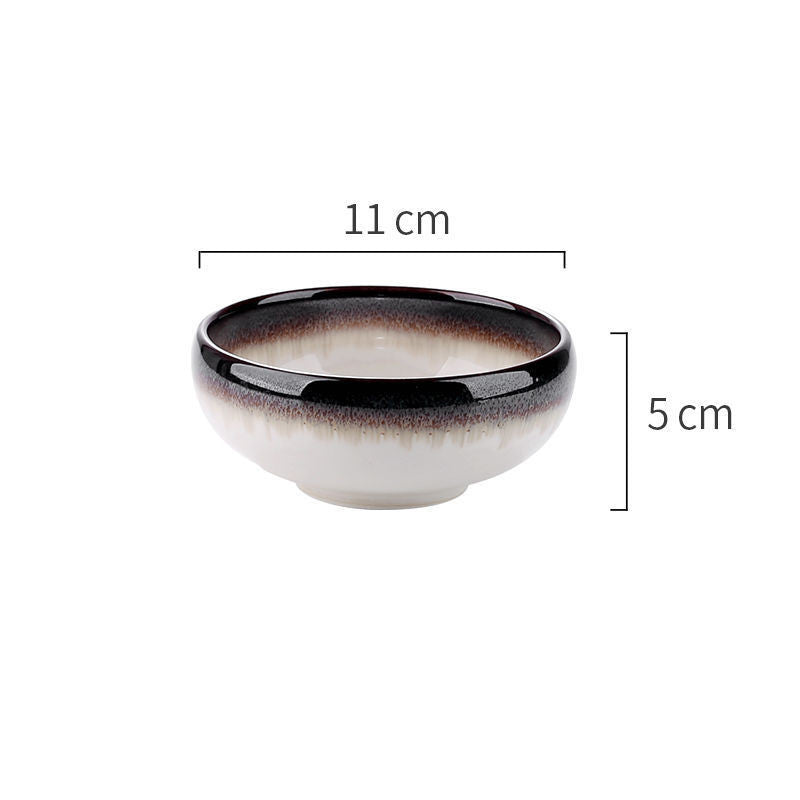 Ceramic Rice Bowl Set - Drum-Shaped Dinnerware for Kitchen & Home