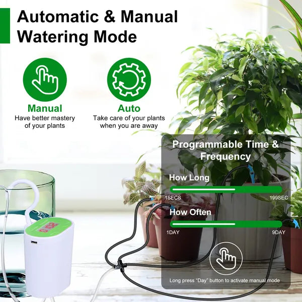 Automatic Watering System Kit with Timer for 12 Plants - White