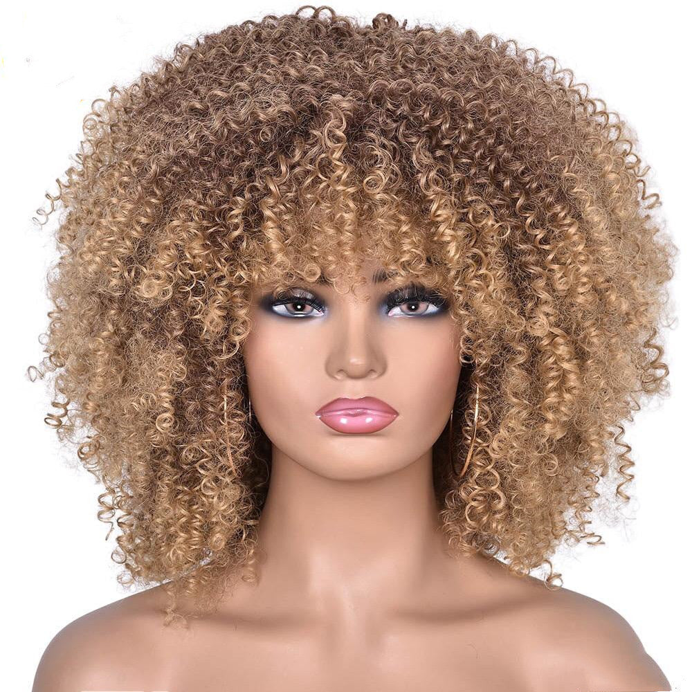 Short Curly Wig - Synthetic Hair, 14 inch