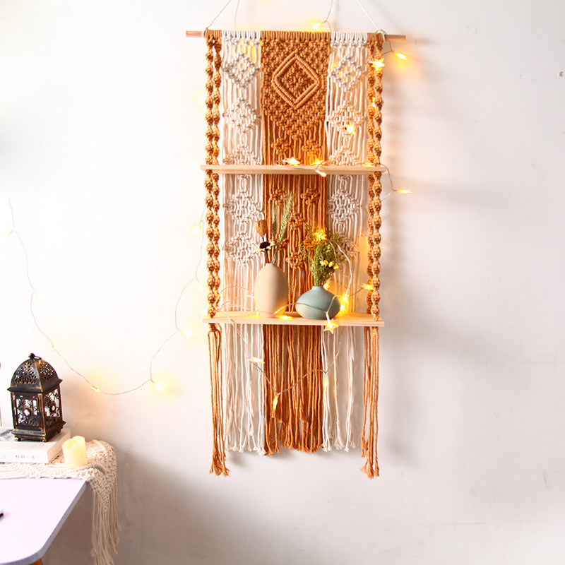Bohemian Cotton Tapestry Wall Shelf Modern Home Decor 50x100cm