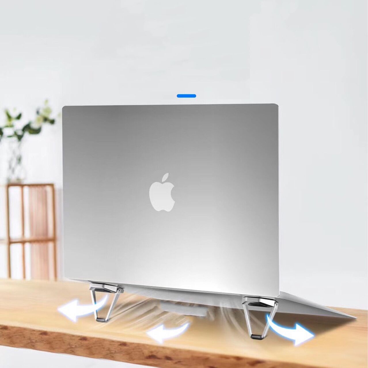 Portable Metal Laptop Stand Folding Desk Support Matte Silver
