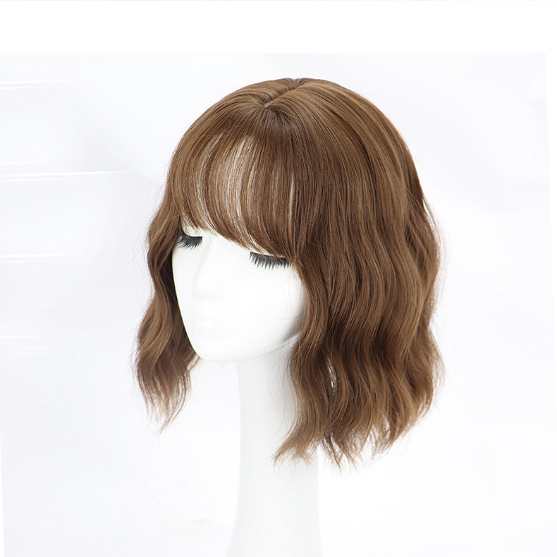 Full Head Cosplay Corn Perm Wig for Ladies - Short Curly Korean Style