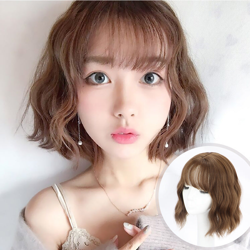 Full Head Cosplay Corn Perm Wig for Ladies - Short Curly Korean Style