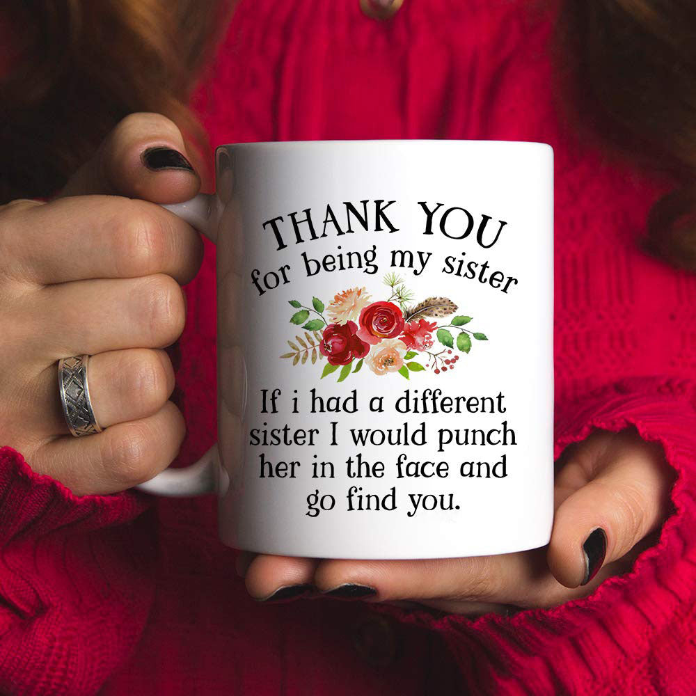 Thank You Sister Wife Ceramic Coffee Mug Water Cup - Multiple Colors