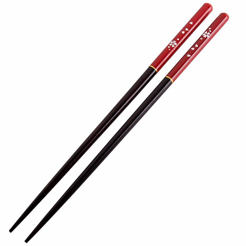 Japanese Style Cherry Wood Chopsticks - Set of 1, Various Colors