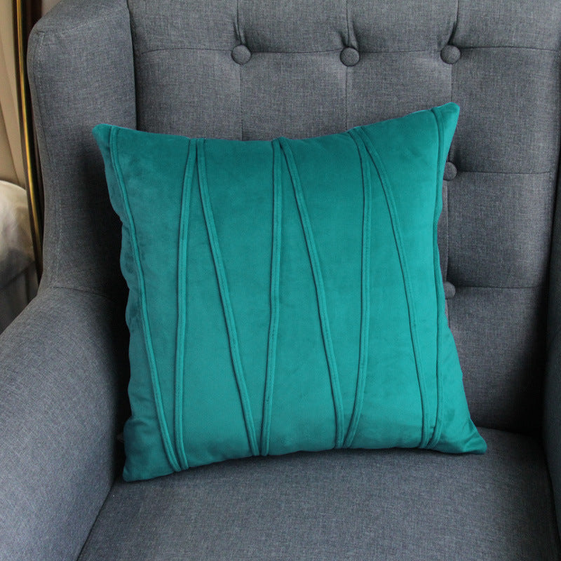 Solid Color Cushion Cover 45x45cm Plush Pillowcase for Sofa Bed Office