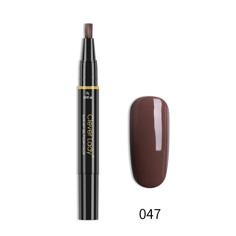 One-Step Nail Glue Pen - 3-in-1 Liquid Nail Polish & Adhesive for Manicure
