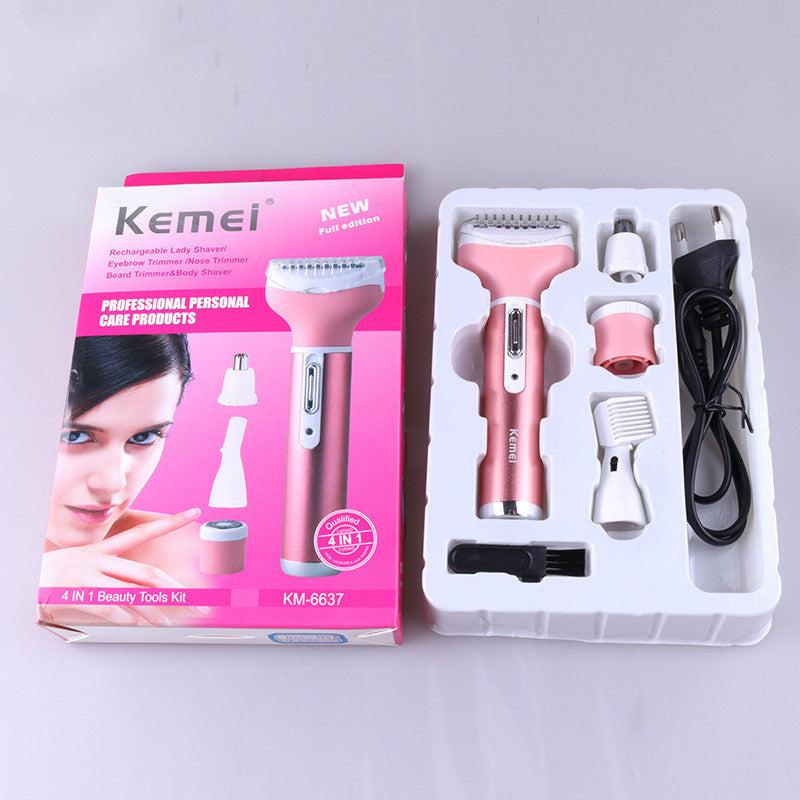 4-in-1 Women's Electric Shaver & Trimmer for Face, Eyebrow, Nose & Ear