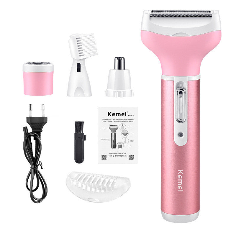 4-in-1 Women's Electric Shaver & Trimmer for Face, Eyebrow, Nose & Ear