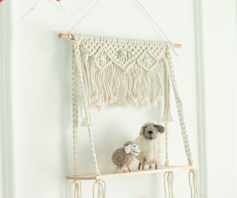 Geometric Cotton Wall Hanging Tapestry for Living Room Decor - Handmade