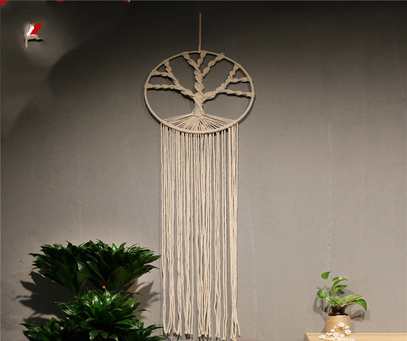 Geometric Cotton Wall Hanging Tapestry for Living Room Decor - Handmade