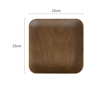 Japanese-Style Wooden Snack Plate Black Walnut & Beech Square & Long Sizes