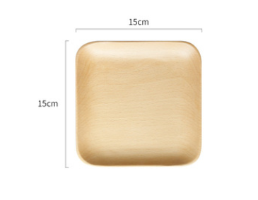 Japanese-Style Wooden Snack Plate Black Walnut & Beech Square & Long Sizes
