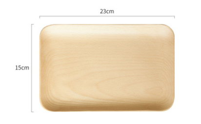 Japanese-Style Wooden Snack Plate Black Walnut & Beech Square & Long Sizes