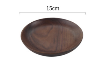Japanese-Style Wooden Snack Plate Black Walnut & Beech Square & Long Sizes