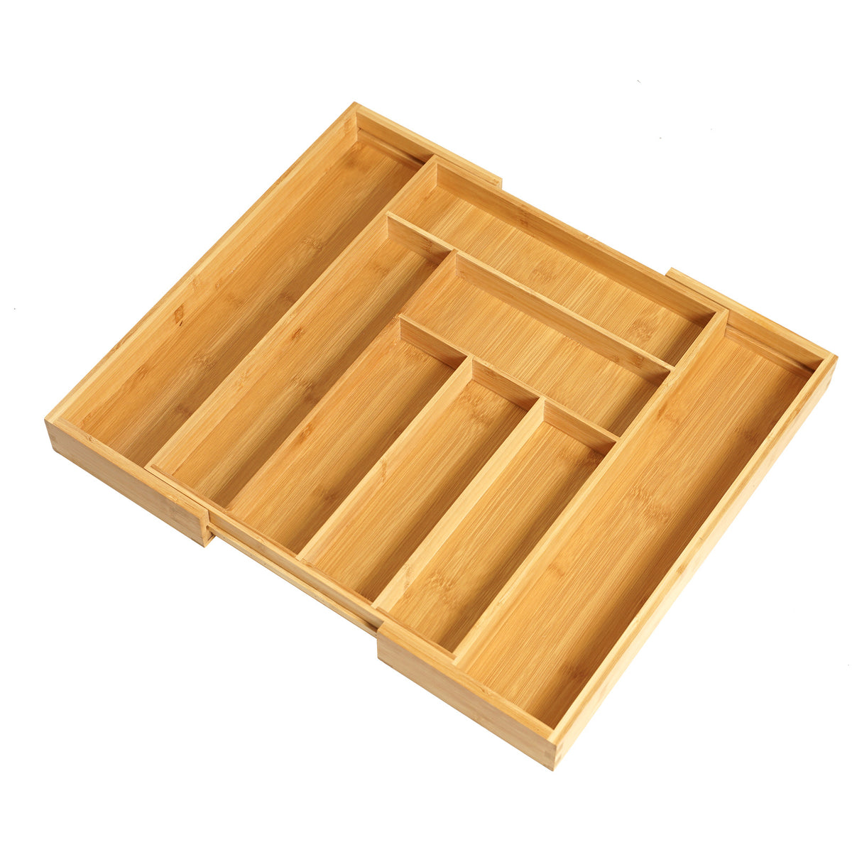 Bamboo Retractable Knife Drawer Storage Box - Natural Finish, 45L