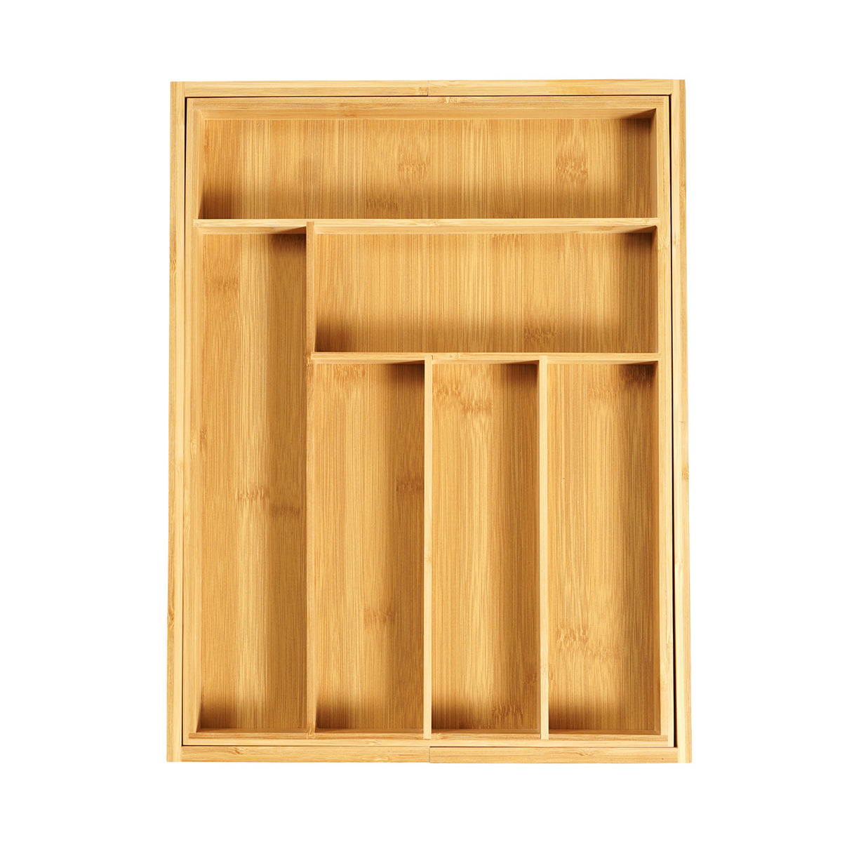 Bamboo Retractable Knife Drawer Storage Box - Natural Finish, 45L