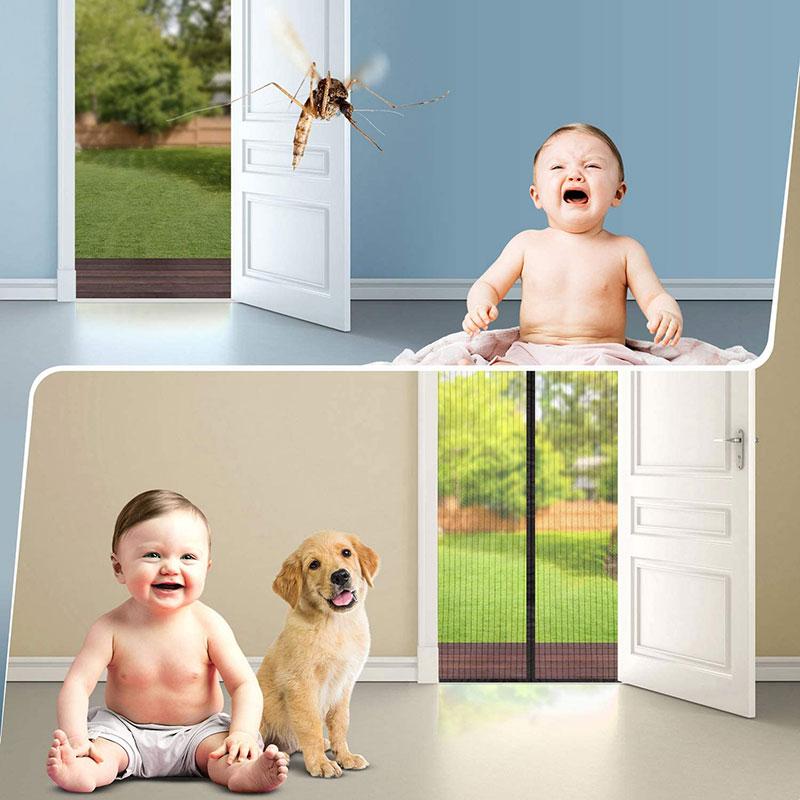 Automatic Door Curtain with Magnetic Closure for Kitchen Mosquito Net