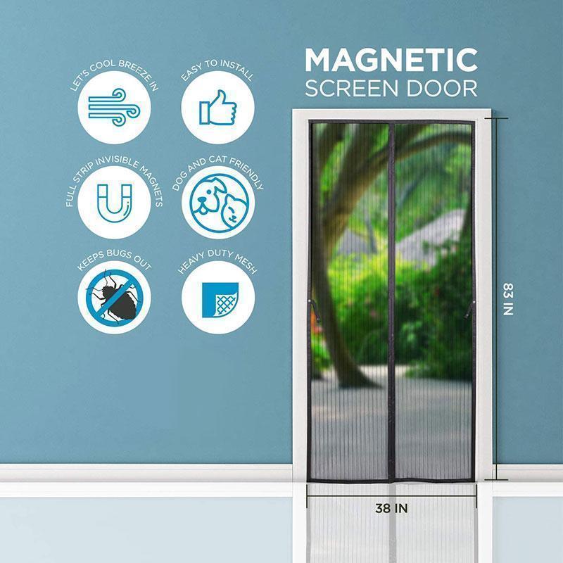 Automatic Door Curtain with Magnetic Closure for Kitchen Mosquito Net