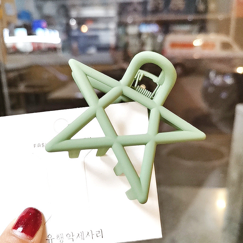 Large Frosted Hollow Star Hair Clip - Women's Hair Accessories
