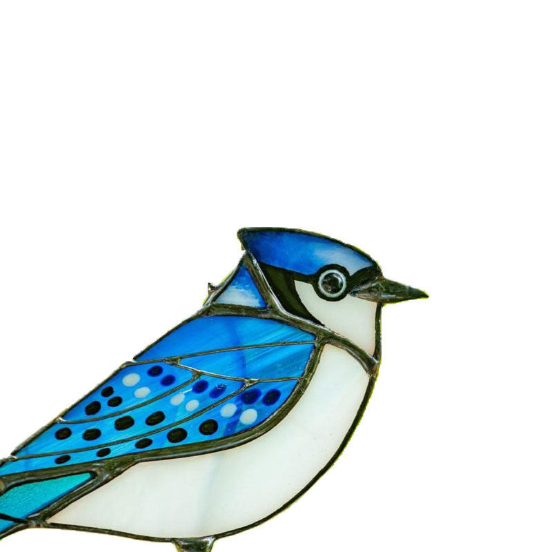 Bird Wall Decor Sculpture - Handmade Iron Indoor Home Art - Blue