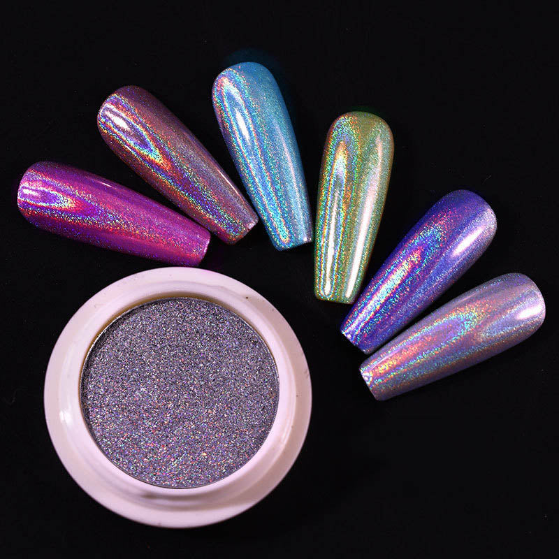 Solid Laser Nail Powder - Gold & Silver Glitter for Nail Art