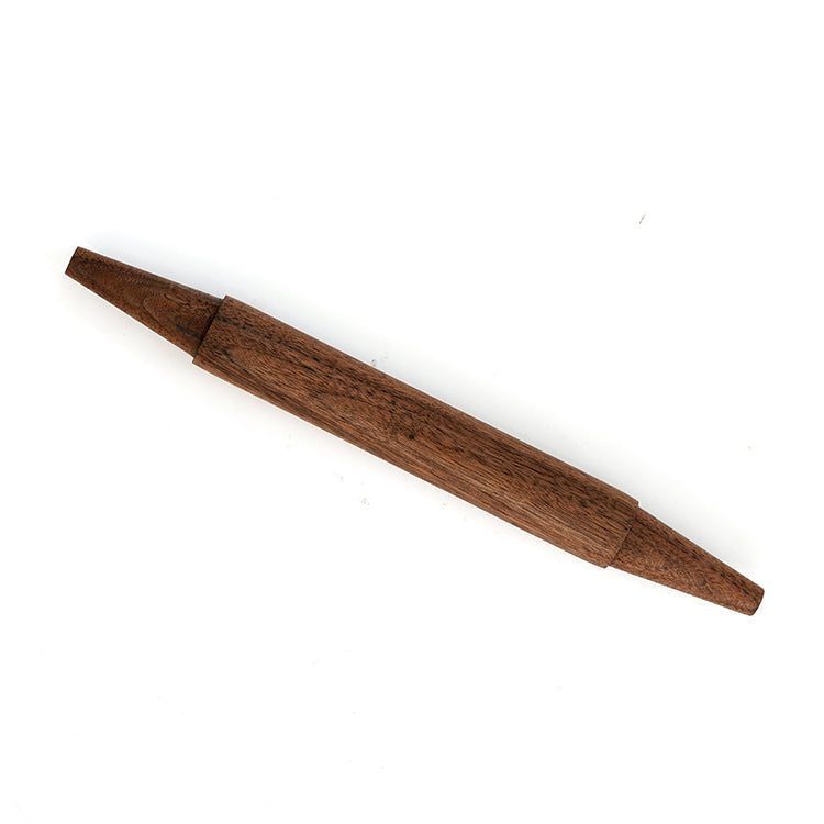 Nordic Wooden Rolling Pin for Baking - Black Walnut Kitchen Tool, 30cm