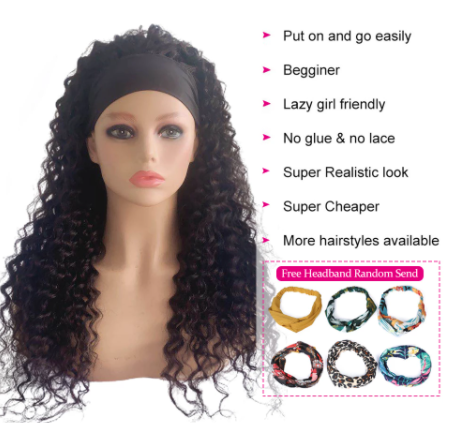 26-Inch Synthetic Hair Wig - Black