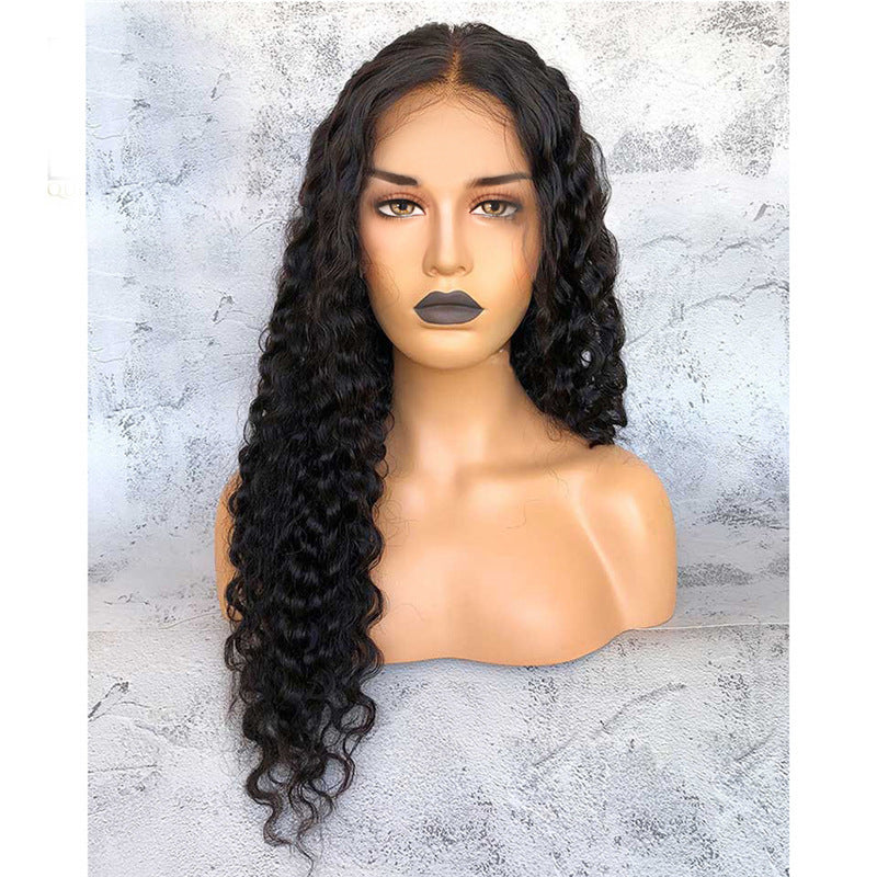 Ladies Mid-Length Curly Wig with Hand-Wrapped Small Curls - Multiple Colors